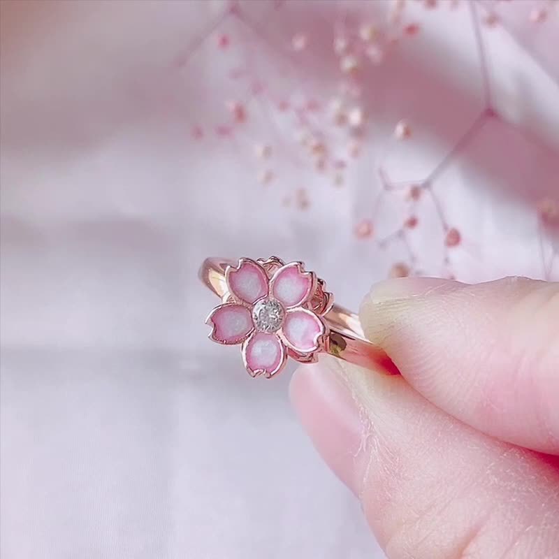 Cherry Blossom Rotatable Ring Ins Sweet Rings
