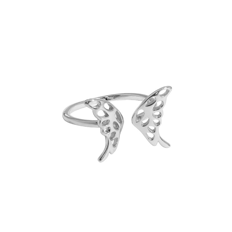 All-match Butterfly Glossy Texture S925 Sterling Silver Ring