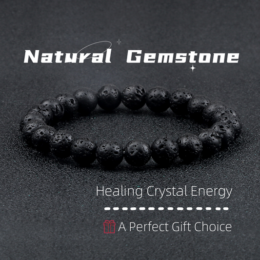 Natural Volcanic Stone Beads Bracelets Black Lava Men Women Bracelet Aromatherapy Essential Oil Diffuser Bangle