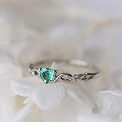 Love Heart-shaped Zircon Diamond-set White K Fashion Jewelry